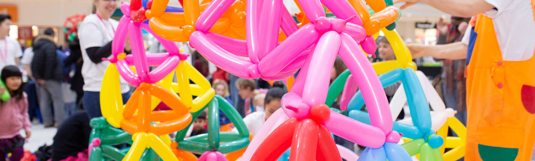 Sierpinski triangle built out of balloons
